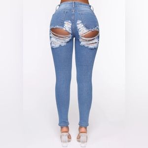 Rear Ripped Skinny Jeans Fashion Nova
